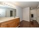 Bathroom featuring a large vanity with modern fixtures and a separate toilet room at 14523 Lee Stewart Ln, Fishers, IN 46038