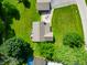 Aerial view of the home featuring a patio with a fire pit and detached garage at 155 Hoover Dr, , IN 46164