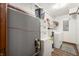 This basement is functional with storage solutions and a washer and dryer at 155 Hoover Dr, , IN 46164