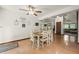 Bright dining room with a ceiling fan and a view of the kitchen and living room at 155 Hoover Dr, , IN 46164