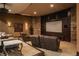 Home theater featuring comfortable seating, large screen and surround sound system at 18 Lost Run Ln, Zionsville, IN 46077