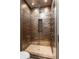 Modern shower with glass door, brown tile walls, and pebble floor, offers spa-like feel at 18 Lost Run Ln, Zionsville, IN 46077