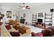 Cozy living room featuring stylish decor, comfortable seating, and a ceiling fan at 2253 Bridlewood Dr, Franklin, IN 46131