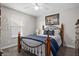 Comfortable bedroom featuring a ceiling fan, stylish iron bed frame and decor at 4281 Viewforth Ln, Bargersville, IN 46106