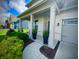 Welcoming front porch with decorative columns, potted plants, and a walkway leading to the front door at 4281 Viewforth Ln, Bargersville, IN 46106