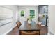 Dining room with hardwood floors and backyard views at 5170 Mt Pleasant N St, Greenwood, IN 46142