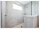 Modern shower boasts neutral tile, glass enclosure, and a convenient shower niche at 5294 Lndg Pl Ln, Noblesville, IN 46062