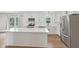 Modern kitchen with a center island, stainless steel appliances, and white cabinets at 6609 Cordova Ct, Indianapolis, IN 46221
