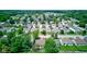 Picturesque aerial view of a residential neighborhood with mature trees and well-maintained homes at 741 Chestnut Ln, Brownsburg, IN 46112