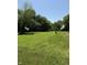 Expansive backyard with lush grass and mature trees on a sunny day at 9168 S State Road 9, Flat Rock, IN 47234