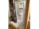 A clean white shower stall with decorative curtain offers a refreshing space at 9168 S State Road 9, Flat Rock, IN 47234