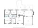 Detailed floor plan showcasing the layout of the bedrooms, kitchen, living room, and outdoor deck at 9265 Brunson Run, Indianapolis, IN 46256