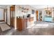 Well-lit kitchen featuring dark wood cabinets and decor at 1067 Barley Cir, Carmel, IN 46032