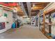 Spacious finished basement with open ceiling and neutral carpet at 1439 E Mckenzie Rd, Greenfield, IN 46140
