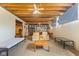 Basement featuring carpet, open ceiling, with sofa seating and sleeping areas at 1439 E Mckenzie Rd, Greenfield, IN 46140