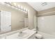 Standard bathroom with large mirror, shower-tub combo, and ample vanity space at 1540 Brook Pointe Dr, Indianapolis, IN 46234