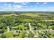 Aerial view of a community surrounded by lush green fields and forests at 1682 S Fox Cove Blvd, New Palestine, IN 46163