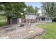 Backyard patio with brickwork and a fire pit provides an inviting outdoor space for relaxing and entertaining at 3090 N County Road 800 E Rd, Brownsburg, IN 46112