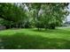 Expansive backyard with a hammock, lush green grass, and mature trees offering shade and a tranquil atmosphere at 4903 E Naomi St, Indianapolis, IN 46203
