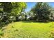 Large and lush backyard with healthy green grass and mature trees providing ample shade and privacy at 6316 Harmonridge Ct, Indianapolis, IN 46278