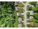 Aerial view of a neighborhood featuring tree-lined streets and various residential properties at 6439 Bower Dr, Indianapolis, IN 46241