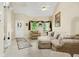 Bright living room with tile flooring, large windows, neutral tones, and ample seating at 6439 Bower Dr, Indianapolis, IN 46241
