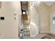 Staircase with stair lift for convenience and accessibility to the upper level at 6439 Bower Dr, Indianapolis, IN 46241