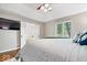 Comfortable bedroom with a bed and view to the attached bathroom at 770 Viewpoint Dr, Plainfield, IN 46168