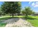 Spacious backyard features mature trees and a house in the background at 8030 5 Points Rd, Indianapolis, IN 46259