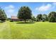 Wide open backyard area with trees, garden beds and a house in the background at 8030 5 Points Rd, Indianapolis, IN 46259
