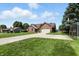 Spacious brick house with an attached garage, expansive lawn, and a long driveway, set in a peaceful neighborhood at 8030 5 Points Rd, Indianapolis, IN 46259