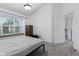 Bedroom featuring a bed, built-in window bench, and carpeted floors at 9046 Sparta Dr, Fishers, IN 46038