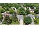 Aerial shot of a home with blue siding and a concrete driveway in a well manicured neighborhood at 9170 Andiron Way, Indianapolis, IN 46250