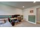 Well-organized bedroom with a desk setup, bed, and modern decor providing a comfortable and functional living space at 9170 Andiron Way, Indianapolis, IN 46250