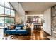 Inviting open-concept living area with modern decor, hardwood floors, and stone fireplace at 11544 Crestwood Ct, Indianapolis, IN 46239