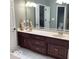 Bathroom with double vanity, large mirrors, and modern fixtures at 1273 Helford Ln, Carmel, IN 46032