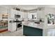Modern kitchen with white cabinets, granite countertops, stainless steel appliances, and a stylish center island at 1377 Sedona Dr, Carmel, IN 46032