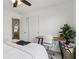 Bedroom with a sliding closet door, desk, and white accents at 1414 W Springhurst Blvd, Greenfield, IN 46140