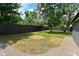 Spacious backyard featuring a well-maintained lawn, gravel border and full privacy fence at 1504 Manhattan Ave, Indianapolis, IN 46241