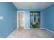 Blue bedroom with an ensuite bathroom and a closet with plenty of storage at 1521 Midnight Pass, Brownsburg, IN 46112