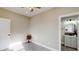 Cozy room offering neutral color scheme, carpeted floors and a view of the stylish bathroom at 1809 S H St, Elwood, IN 46036