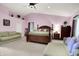 Vaulted ceiling main bedroom with ample room and neutral decor at 5063 Haywood Ln, Plainfield, IN 46168