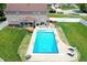 Aerial shot of the in-ground pool and backyard at 5063 Haywood Ln, Plainfield, IN 46168