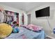 Bedroom features modern decor and carpeted floors at 5201 Gringo Dr, Indianapolis, IN 46237