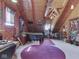 Unique bedroom with vaulted wood ceilings, posters, desk, and bed at 5240 W 400 N, Fairland, IN 46126