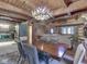 Open concept dining and living room with antler chandelier at 5240 W 400 N, Fairland, IN 46126