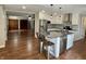 Modern kitchen featuring a functional layout, center island, and easy access to appliances and living spaces at 540 Lazy Ln, Greenwood, IN 46142