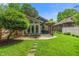 Backyard with patio and green lawn at 5424 Broadway St, Indianapolis, IN 46220