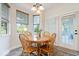 Bright breakfast nook with a round table and chairs, surrounded by large windows at 6528 Fountain Springs Blvd, Indianapolis, IN 46236
