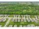 Aerial view of a suburban neighborhood with lush greenery and well-maintained lawns at 6670 Shooting Star Dr, Whitestown, IN 46075